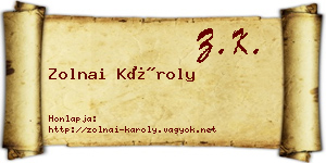 Zolnai Károly névjegykártya