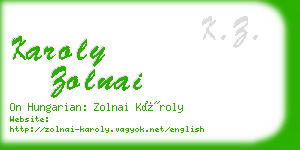 karoly zolnai business card